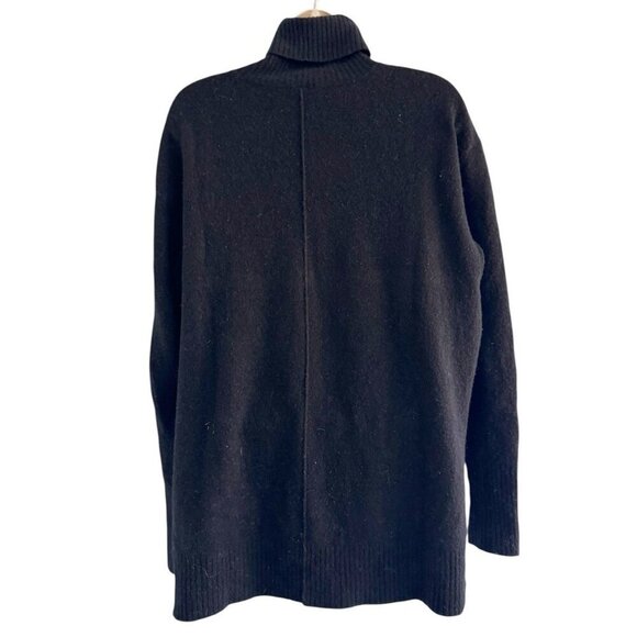 Athleta Woman’s Sz M Transit Colorblock Turtleneck Blue Black Merino Wool Blend - Picture 5 of 10